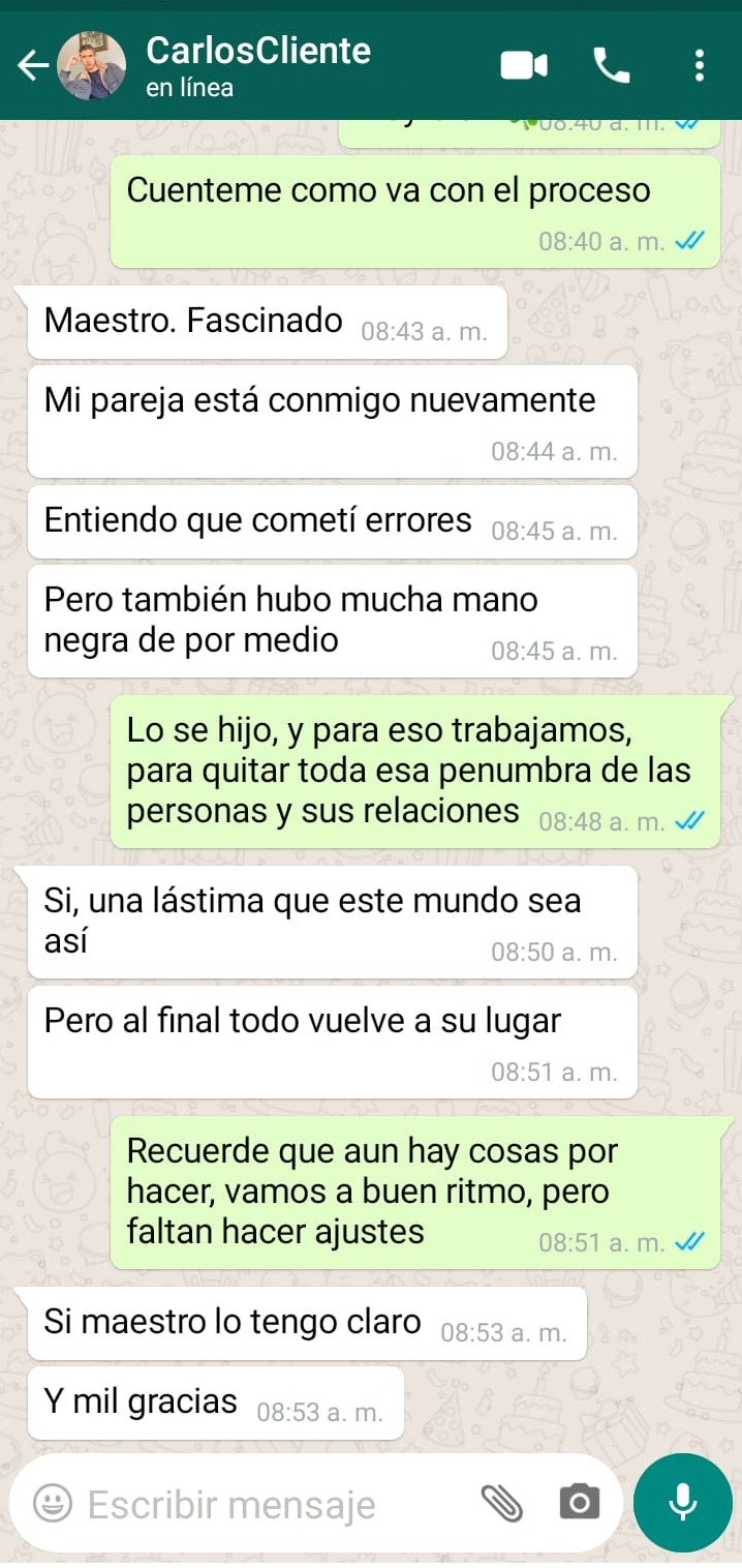 Captura WhatsApp testimonio Edgar